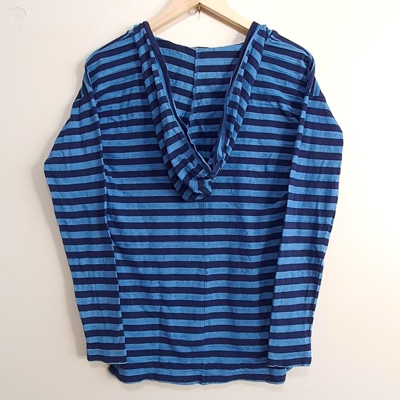 GAP Stripes Indigo-Blue Hoodie-Sweat Shirt. 100% Cotton. - Picture 3 of 8